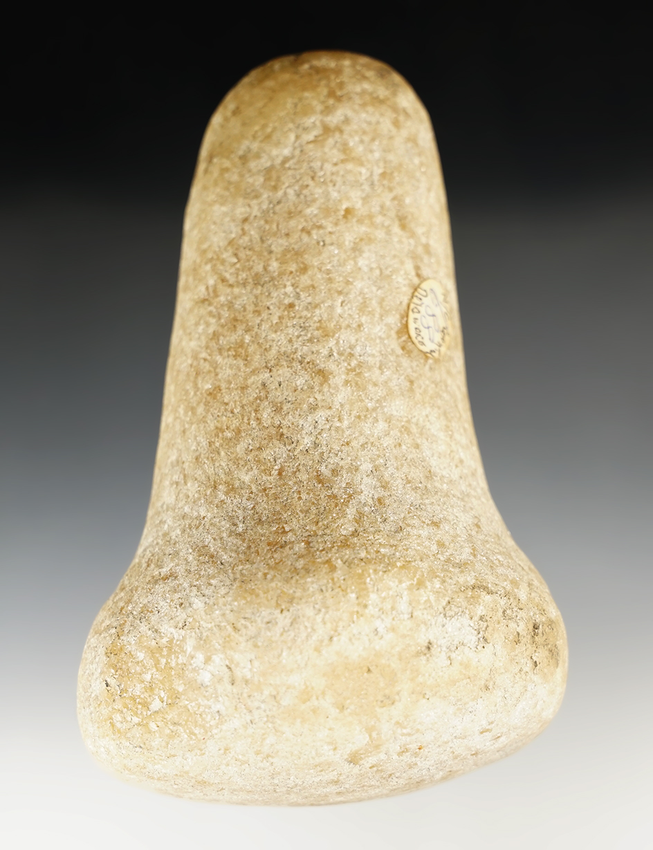 Nice! 6 1/2" Bell Pestle nicely made from Quartz in excellent condition. Newcastle Co., Delaware.