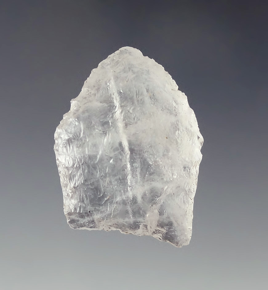 Sale Highlight! 1 5/16" Paleo Fluted Clovis - Crystal Quartz - Martin Co., NC - 2 COA's!