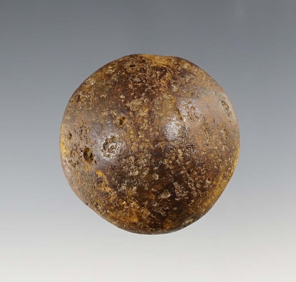 Nicely made 1 3/4" Cone found in Ohio. Made from Hematite.