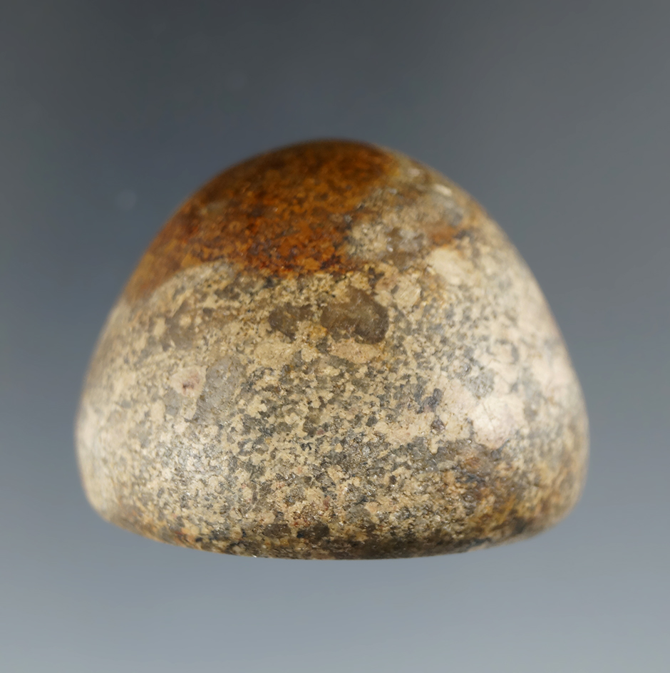 1 1/2" Woodland Cone made from Granite, found in Ross Co., Ohio. Pictured. Ex. Sharp, Shipley.