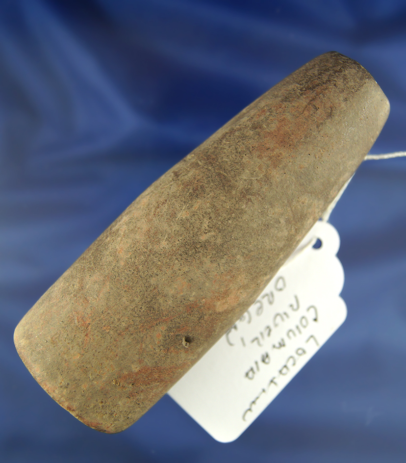 Nice! Large 4 13/16" heavily patinated stone "cloud blower" tube pipe in excellent condition