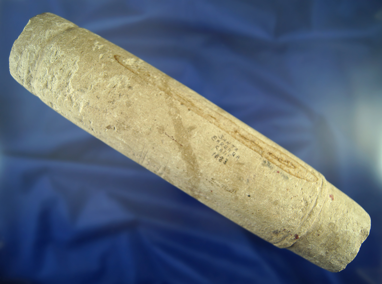 Massive! 9 3/4" stone pipe that is heavily patinated found in Santa Barbara, California.