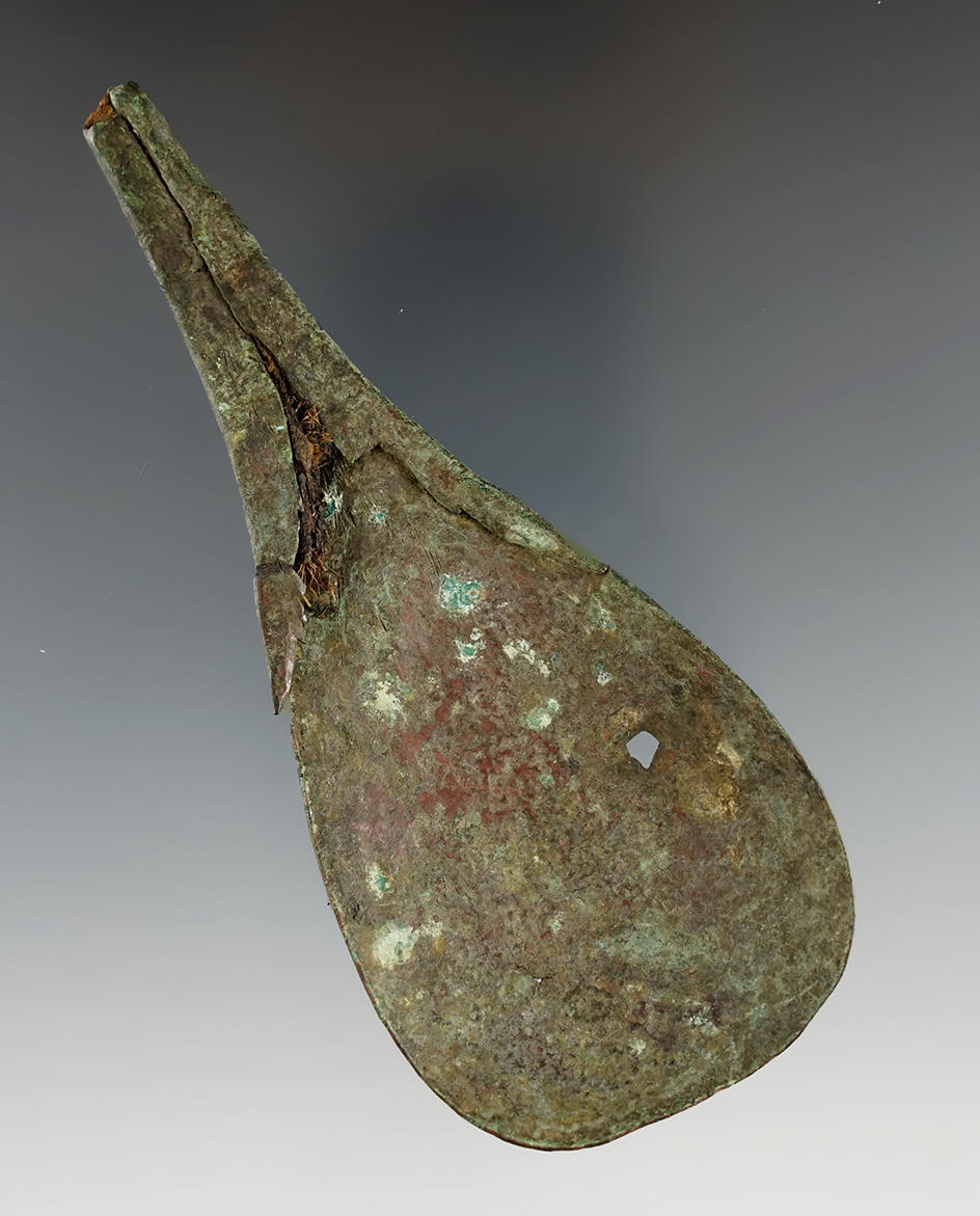 Very old 4 1/2" Inuit copper trade spoon found in Alaska.