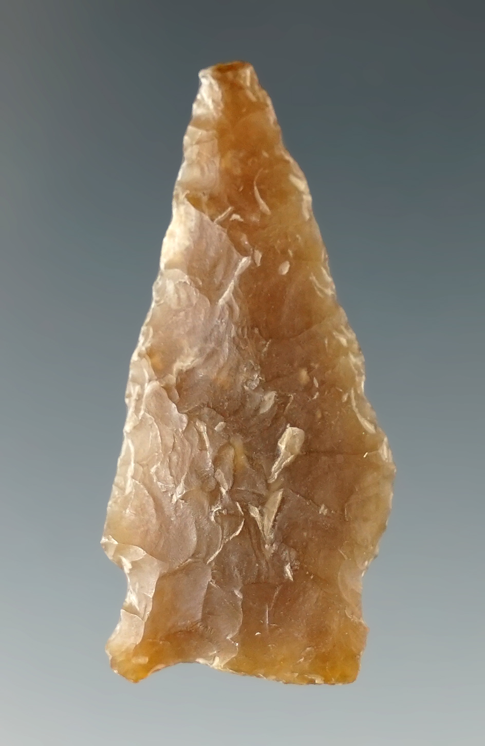 1 5/8" Cody Complex Knife made from Knife River Flint found in Eastern South Dakota.