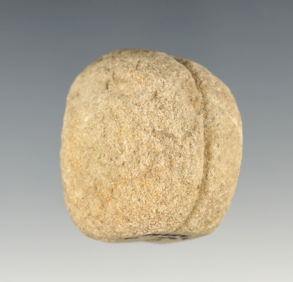 1 1/2" x 1 1/4" Grooved Loafstone made from fine grained Sandstone. Found in Perry Co., Ohio.