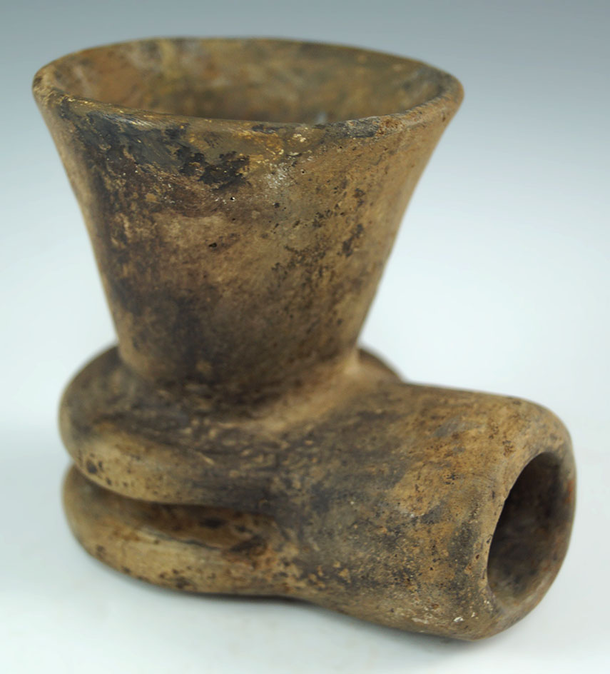Sale Highlight! Ex. Greg Perino. 4" x 3 1/4" tall Caddoan funnel pipe . Pictured. Ex.  Museum!