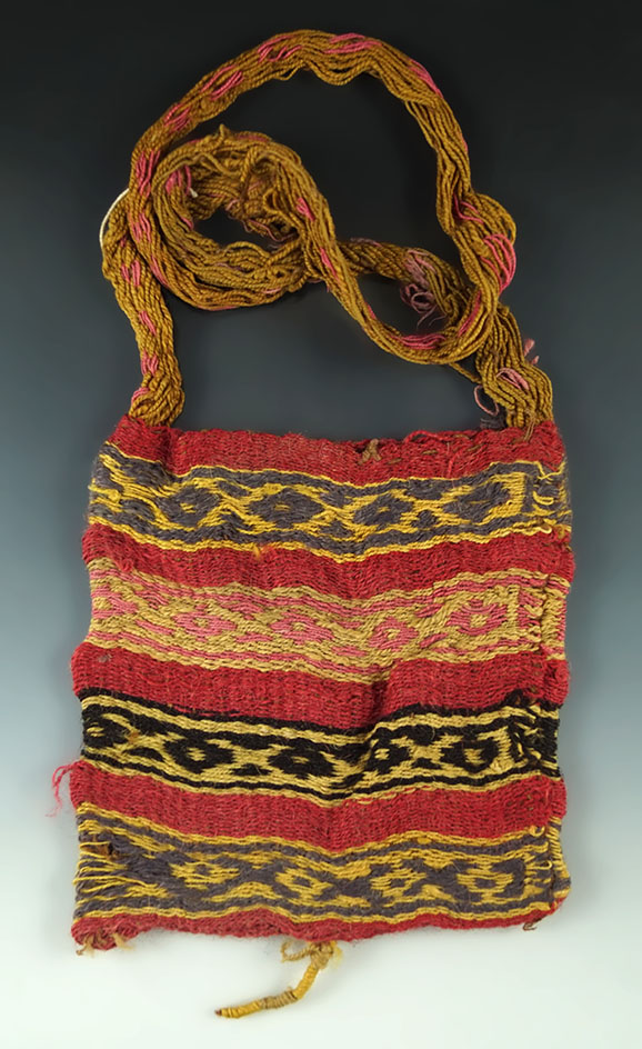 Coca bag -  Peru which measures 4 3/4" by 4 1/2"  Quechua/Inca period.