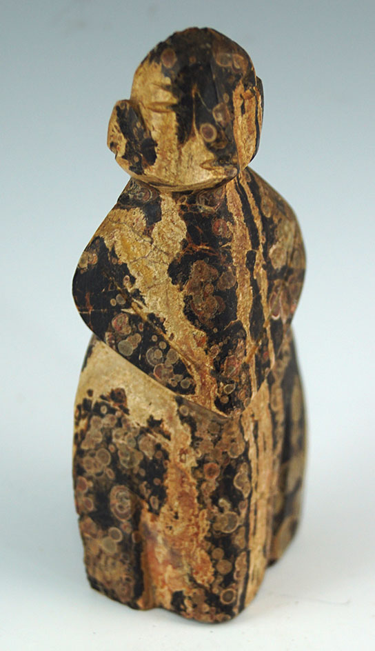 3 1/2" Burmese standing human figure made from exotic stone.