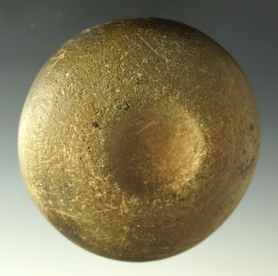 2 3/4" double dimpled Hardstone Discoidal found in southern Michigan/Northwest Ohio.