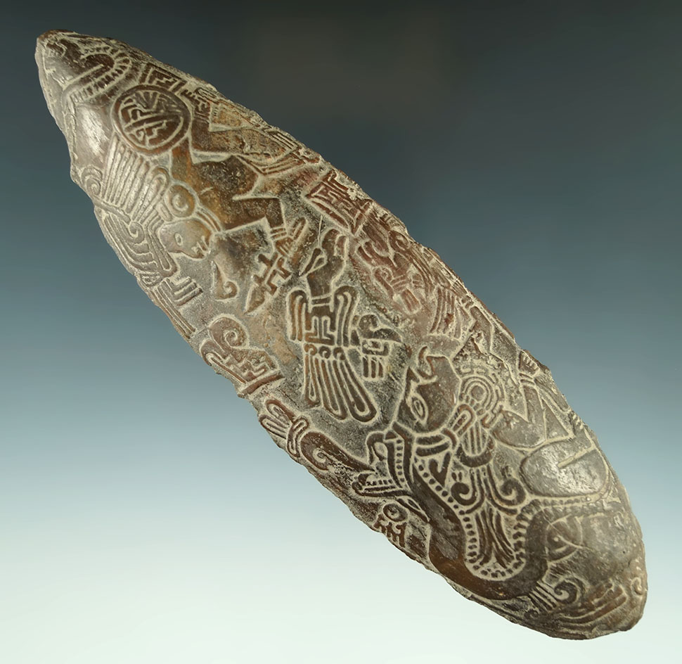 Very rare! Mayan Engraved Tablet - 7" by 2 1/8" - pictured in Who's Who #6 on page 276.