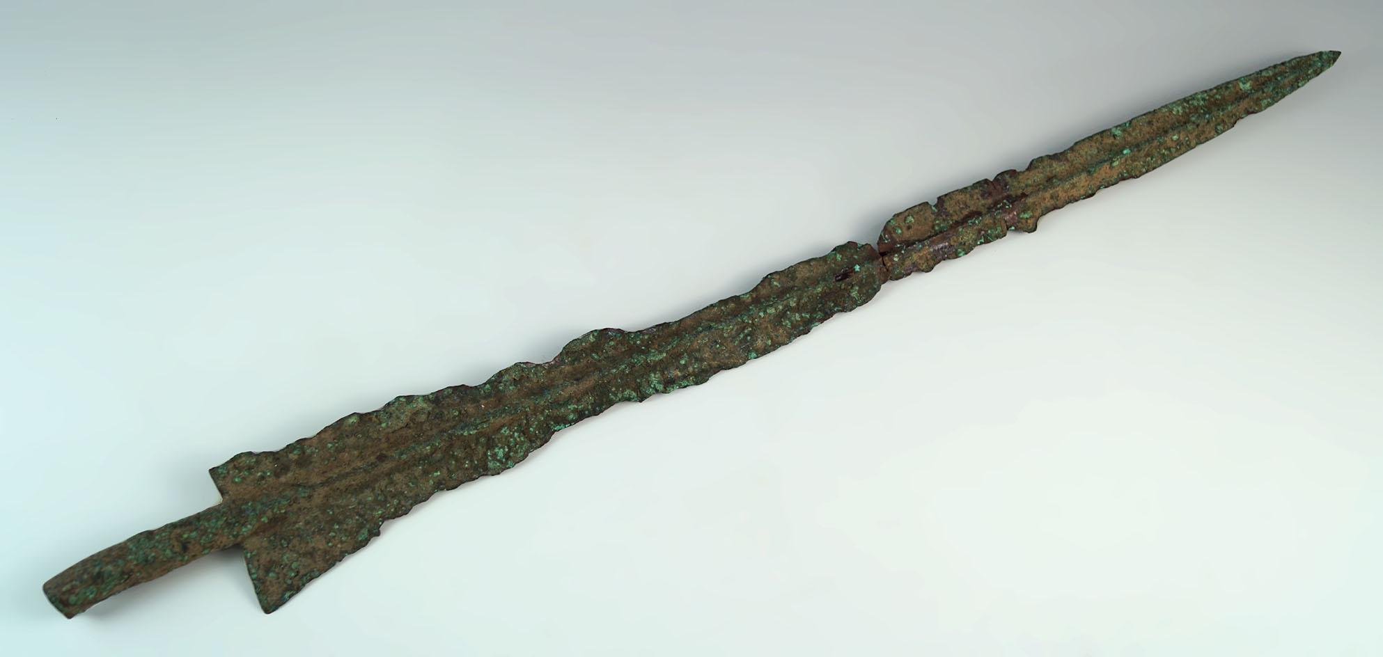 20" ancient Persian Luristan spear or sword made from bronze with a socketed base.