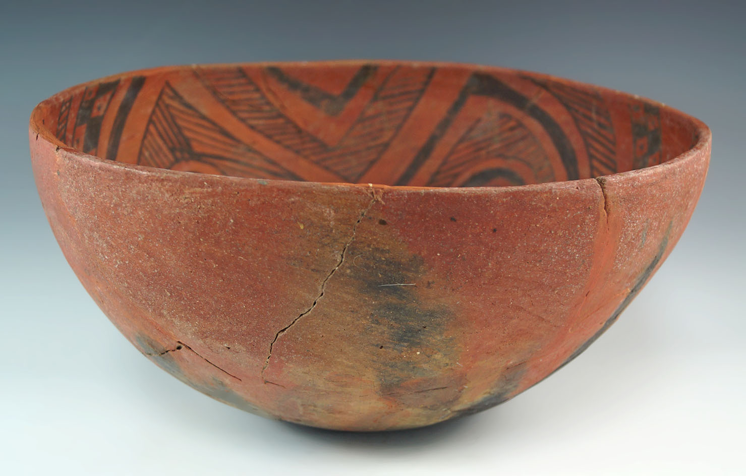 Large nicely restored! 12 1/4" wide southwestern bowl - Arizona.Platt collection.  Bennett COA.