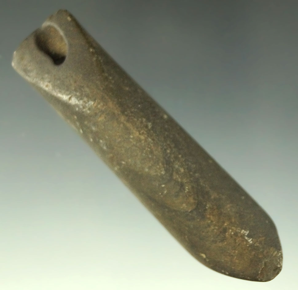 Uniquely styled 3" drilled Slate Pendant in the shape of a Birdstone tail found on a shelf …