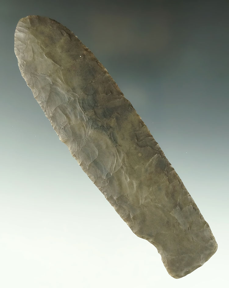 Large and nice! Thin for sides and very well flaked 6 5/8" Lanceolate Knife with a Spokeshave NY.