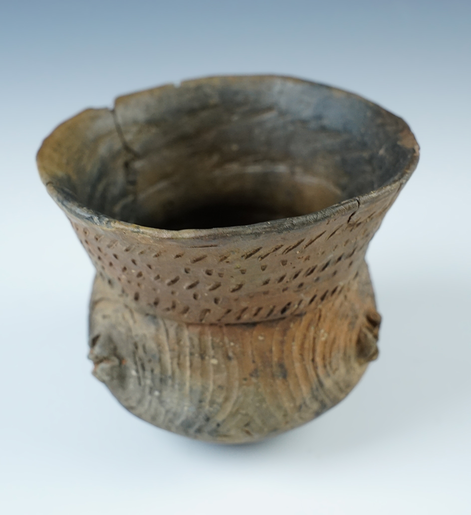 Excellent exterior design!  3 1/4" Caddo Foster Trailed jar - Garland Co., Arkansas. COA.