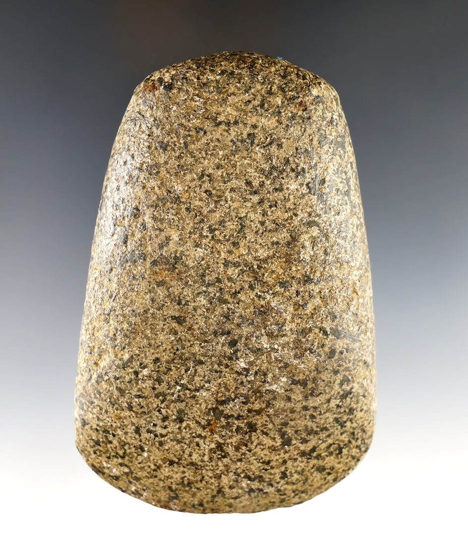 4 3/8" long by 2 3/4" wide Granite Celt found in Massic Co., Illinois. Comes with a Bennett COA. 