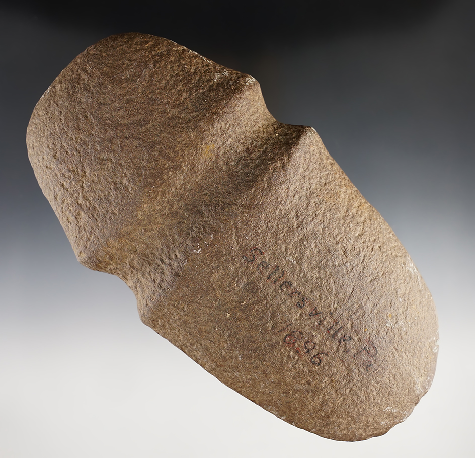 Nice 8" long Full Groove Axe found in Sellersville, Pennsylvania in 1896.