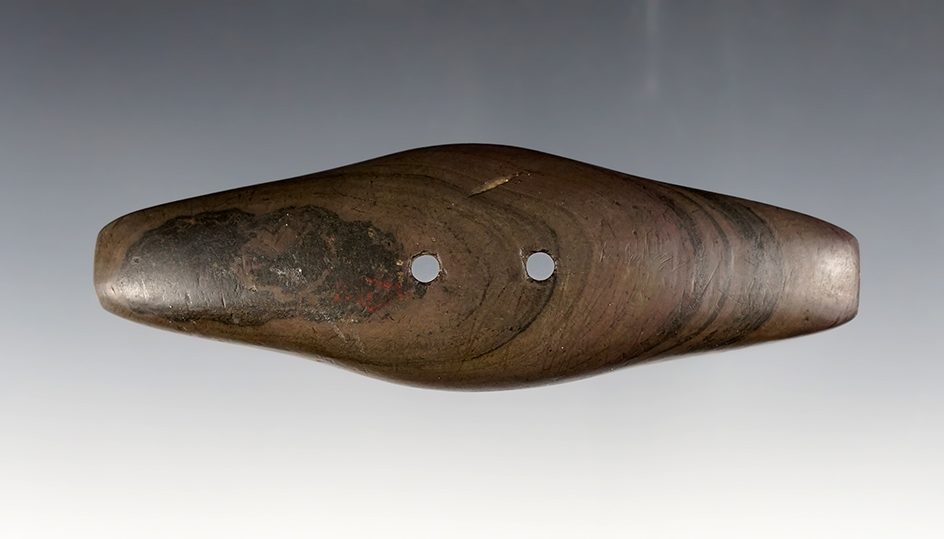 Fine 4 11/16" Expanded Center Gorget found 1 mile South of Dublin, Franklin Co., Ohio.