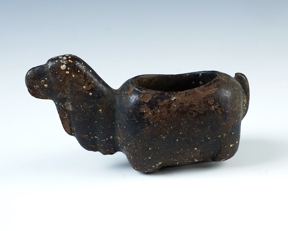 Very rare and old 3 3/8" Alpaca Canopa crafted from wood. This is an old and rare artifact, Peru.