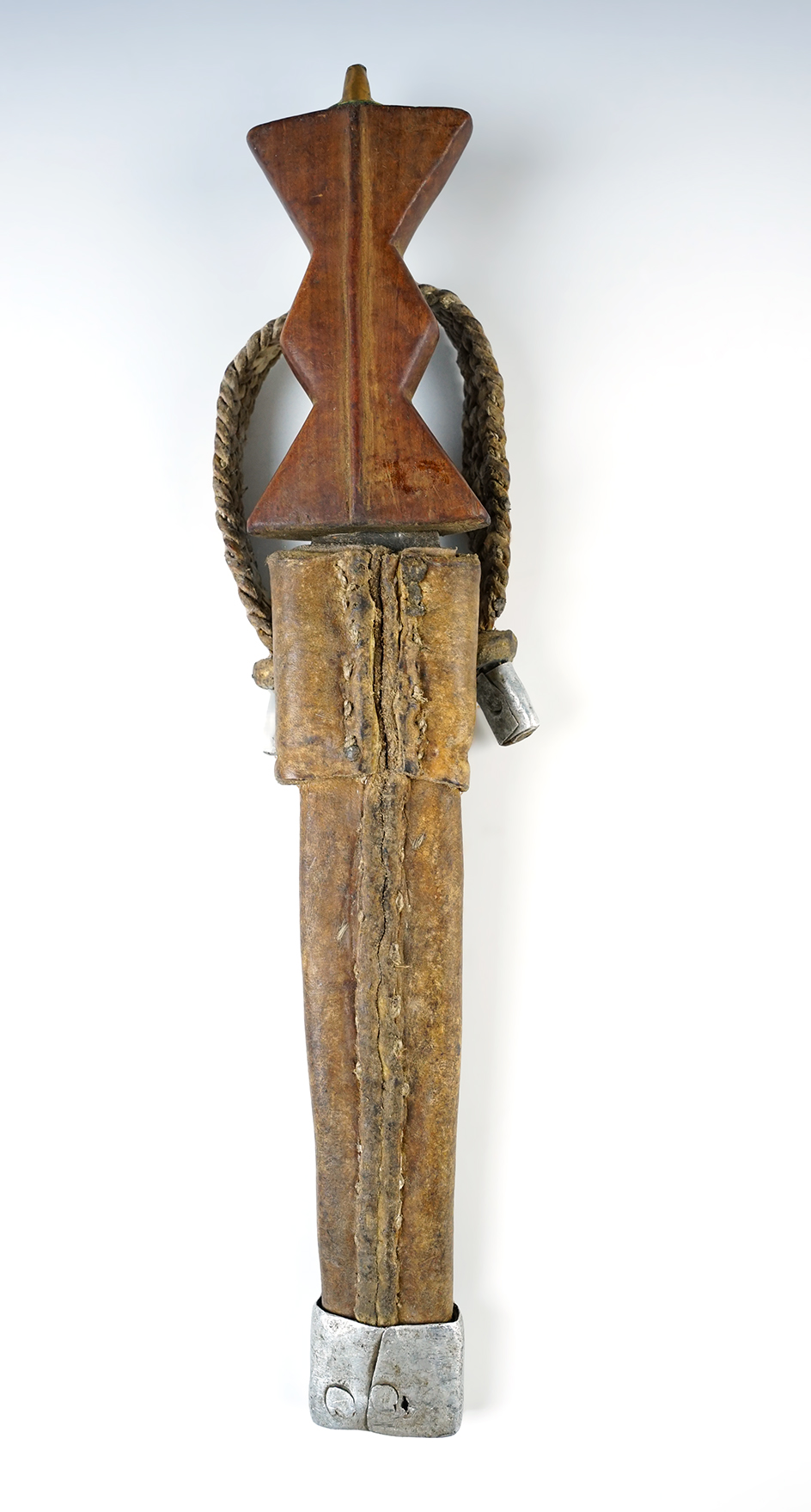 Early to mid 19th Century Sahara Desert Tribal Knife and Sheath. Knife is 12 1/2"overall length. 