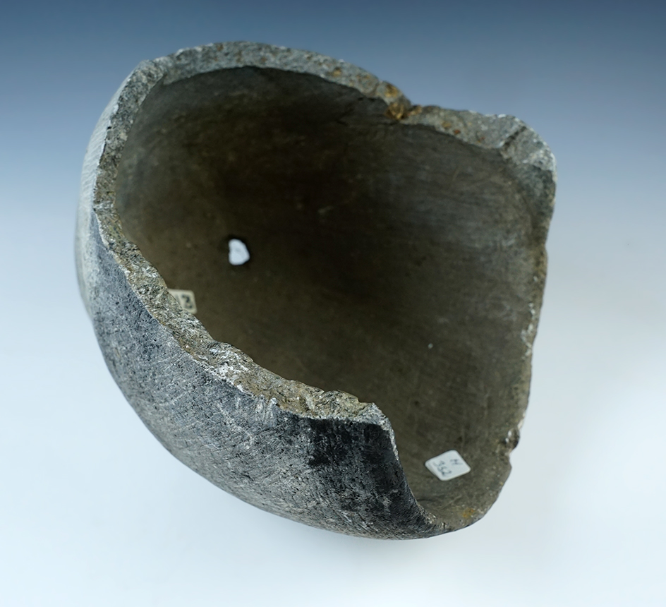 Large 7" tall x 7" wide Steatite Bowl section found near in Silver Bow Co., Montana.