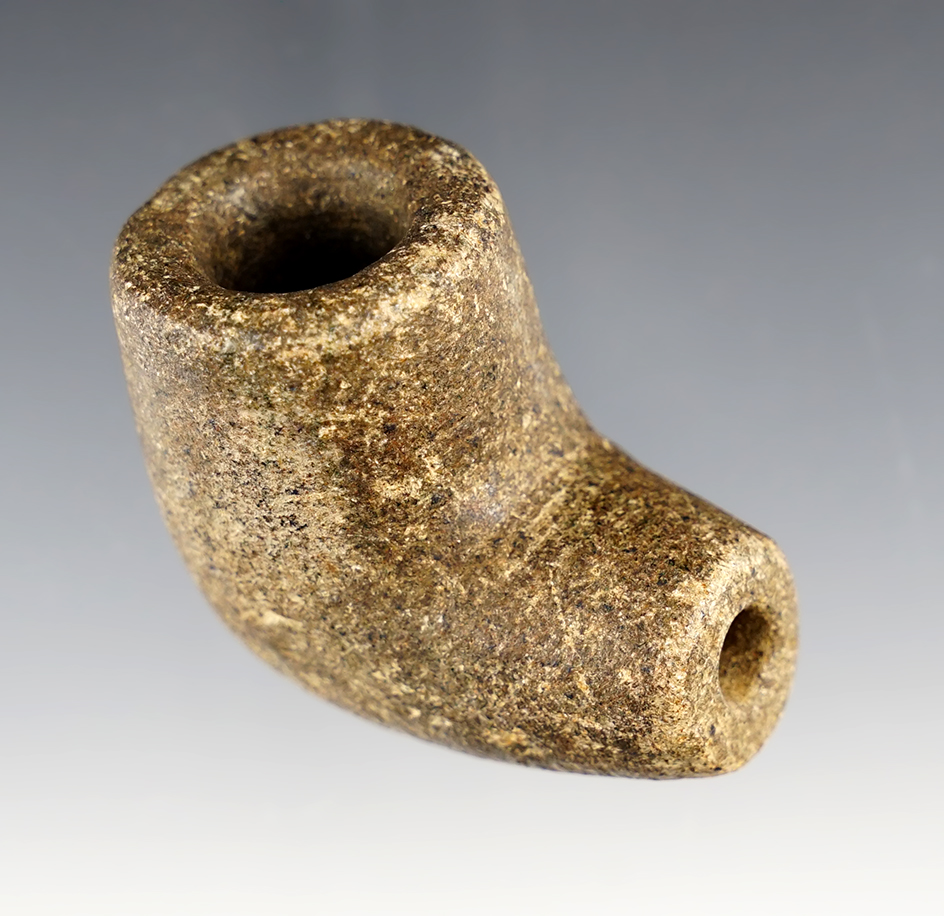 1 3/4" x 1 3/4" Hardstone Elbow Pipe with nice polish and form. Found in southern Ohio.