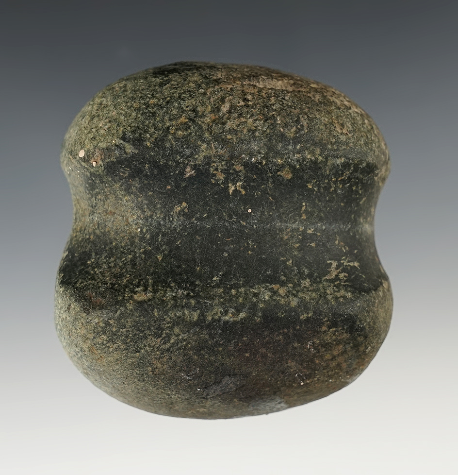 2 3/4" Long Full Grooved Hammerstone that was glued to a board.