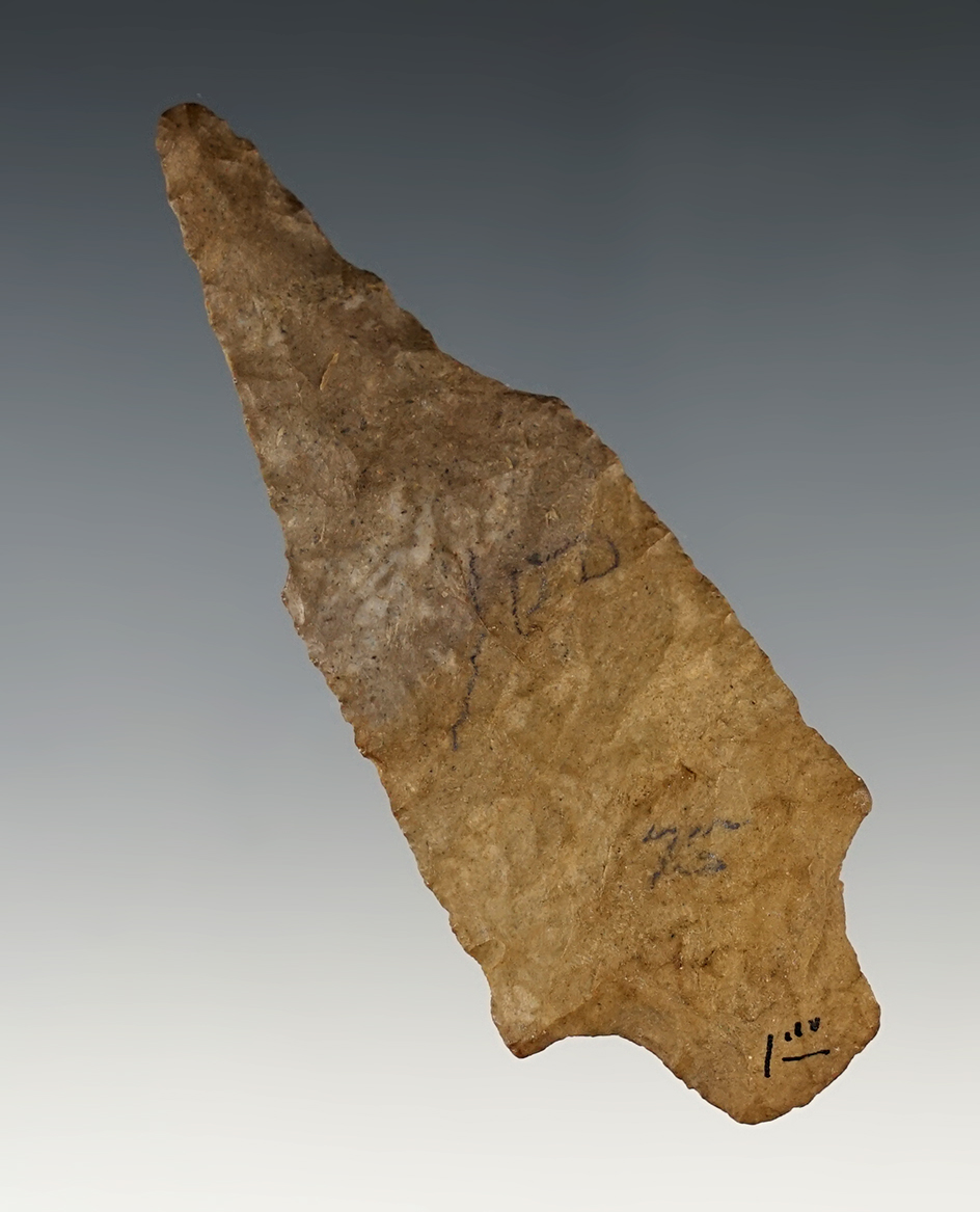 3 1/2" Stemmed Drill found Jackson Co., Missouri.