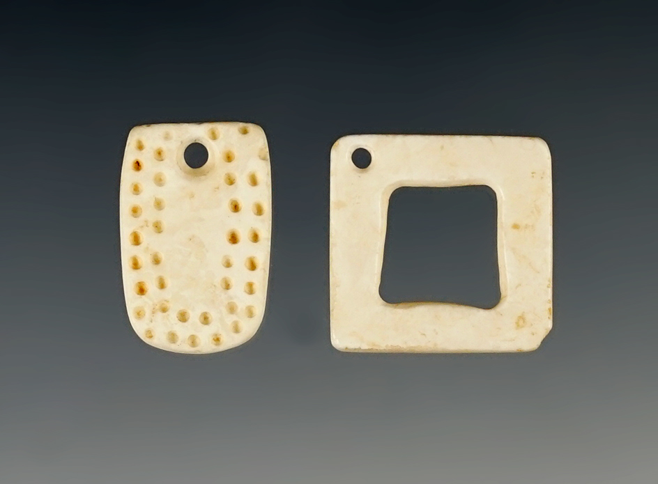 Pair of nice Shell Pendants found in Rio Puerco Valley, New Mexico. Largest is 3/4".