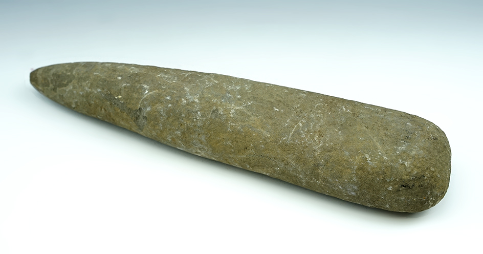 Large 11 3/4" Hardstone Pestle found in New Jersey.