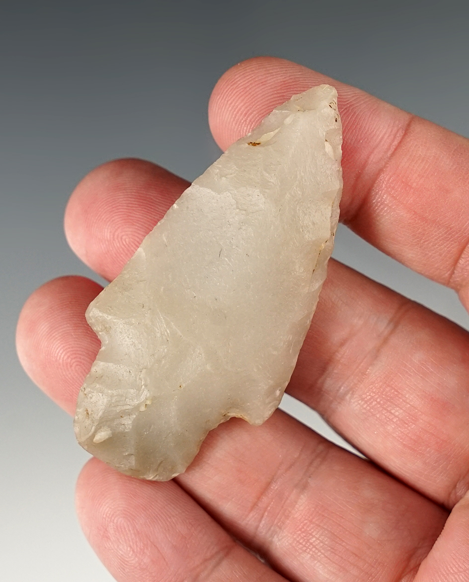 2 1/2" Novaculite Stemmed Point found in Arkansas.