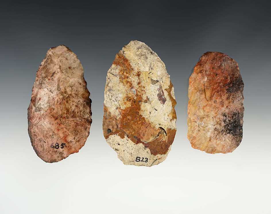 Set of 3 colorful Florida Blades in excellent condition. The largest 3 3/4".