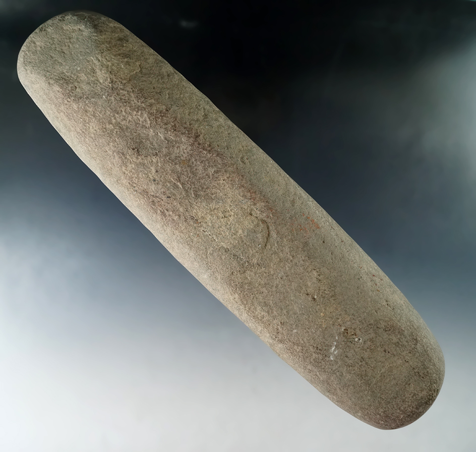 Large 10 1/2" stone grinding pestle found in New Jersey.