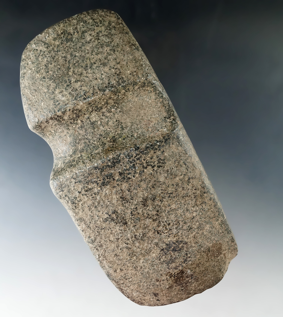 Nice! Heavily patinated 6 5/8" block style 3/4 grooved Axe found in Iowa.