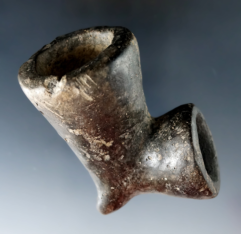 2 7/16" Mississippian clay pipe found in Mason Co., West Virginia near point Pleasant.