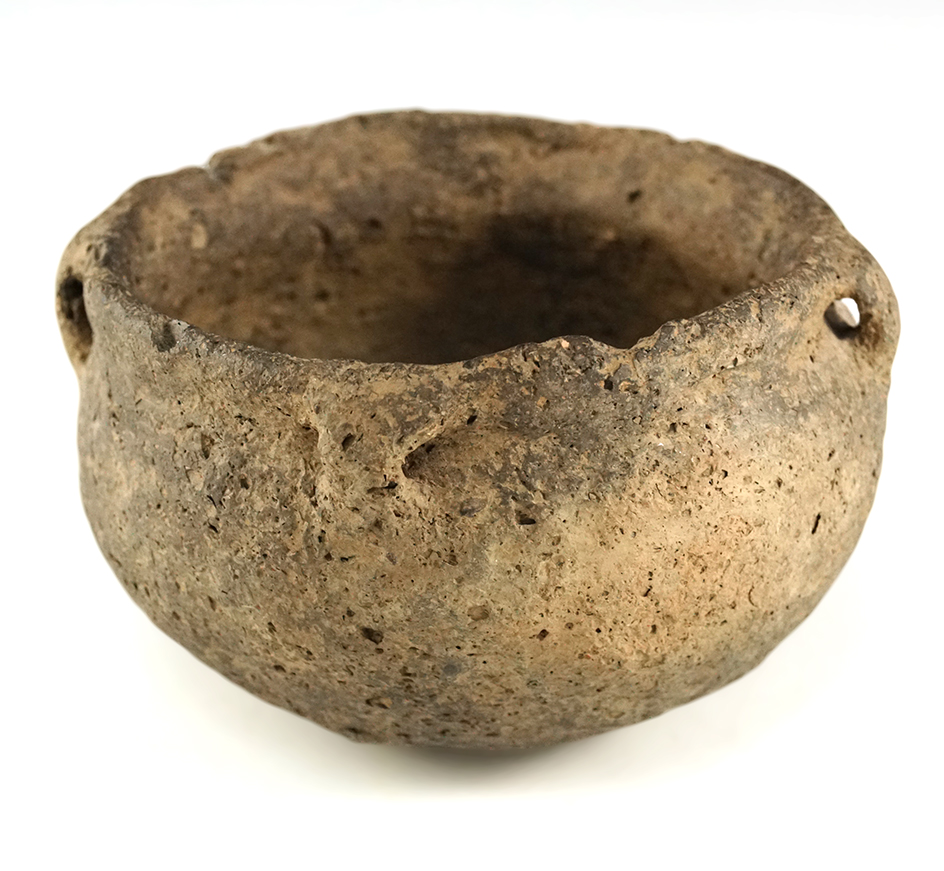 4" diameter shell tempered clay bowl found in Saline  Co., Illinois.