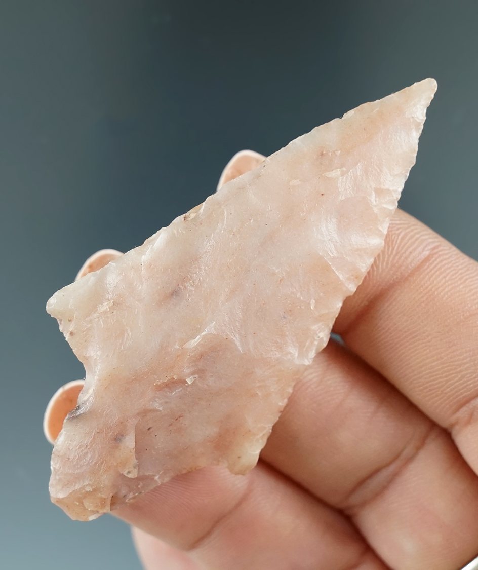 2 9/16" Gary made from attractive pink Novaculite most likely from Arkansas. Stermer COA.
