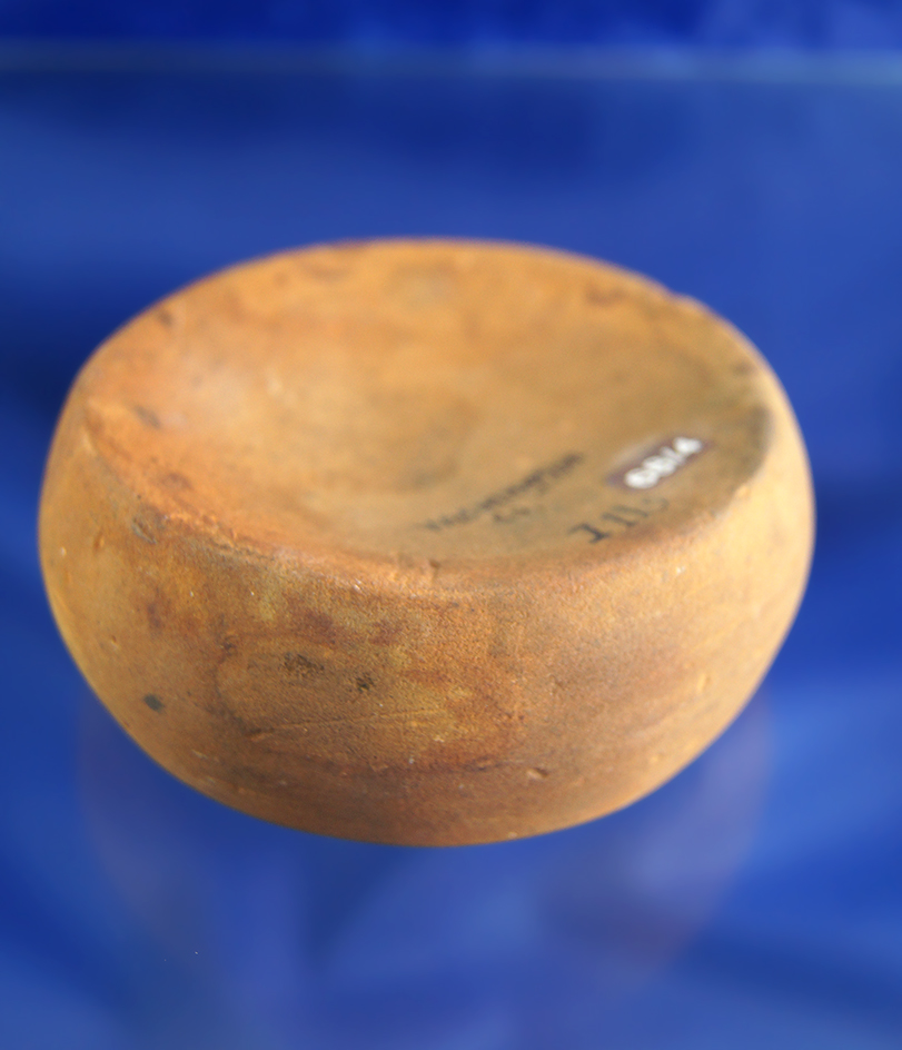 Exceptional example! 3 3/16" double cupped Discoidal found in Washington Co.,  Illinois.