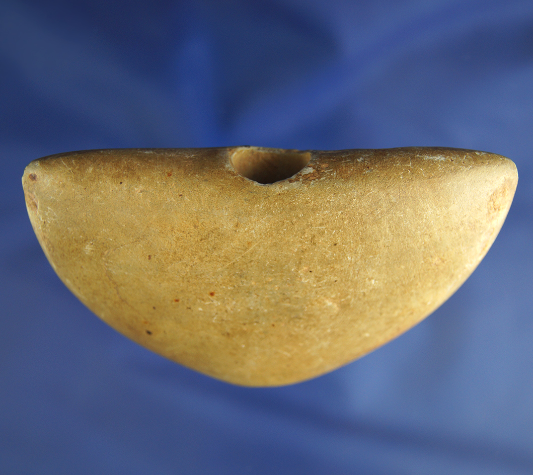 3 5/8" heavily patinated Winged Bannerstone found in Columbiana Co.,  Ohio.  Ex. Lynn Brooks.