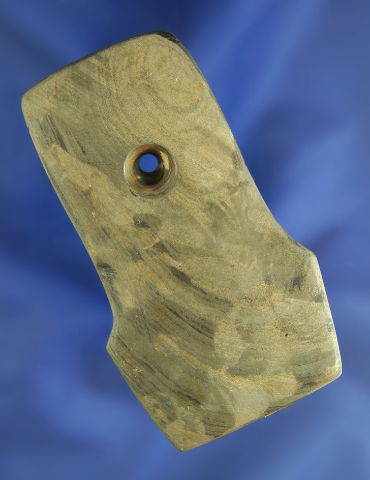 2 15/16" very unique Miniature Shovel Pendant made from nicely banded slate found in Ohio