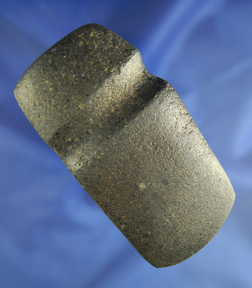 Classic styled 3/4 grooved Hardstone axe that is 4 1/8" long in perfect condition - Arkansas.