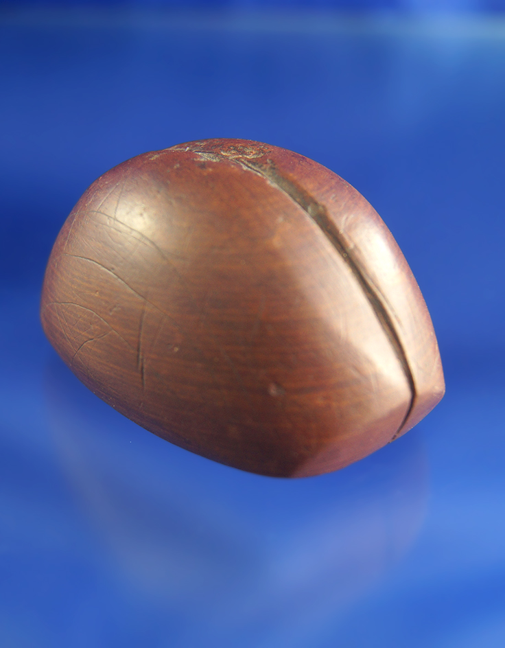 Rare style! 2 1/4" heavily scooped and grooved Boatstone with engravings - Hardin Co.,  TN.