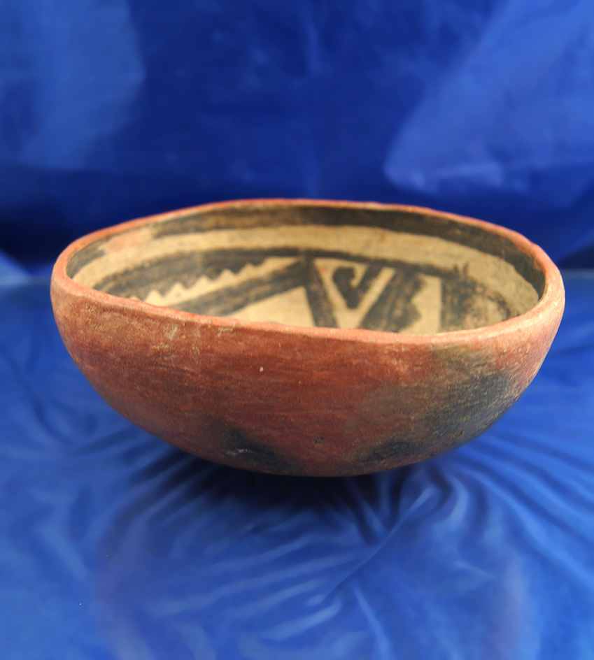 6 1/8"Southwestern bowl with nice interior paint design. Pictured in Who's Who #9, page 91.