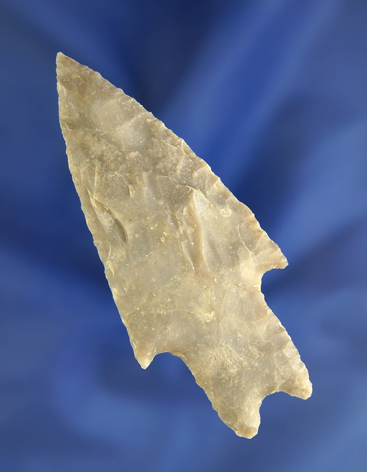 Excellent flaking and style on this 3 3/16" Pedernales point found in Blanco Co.,  Texas.