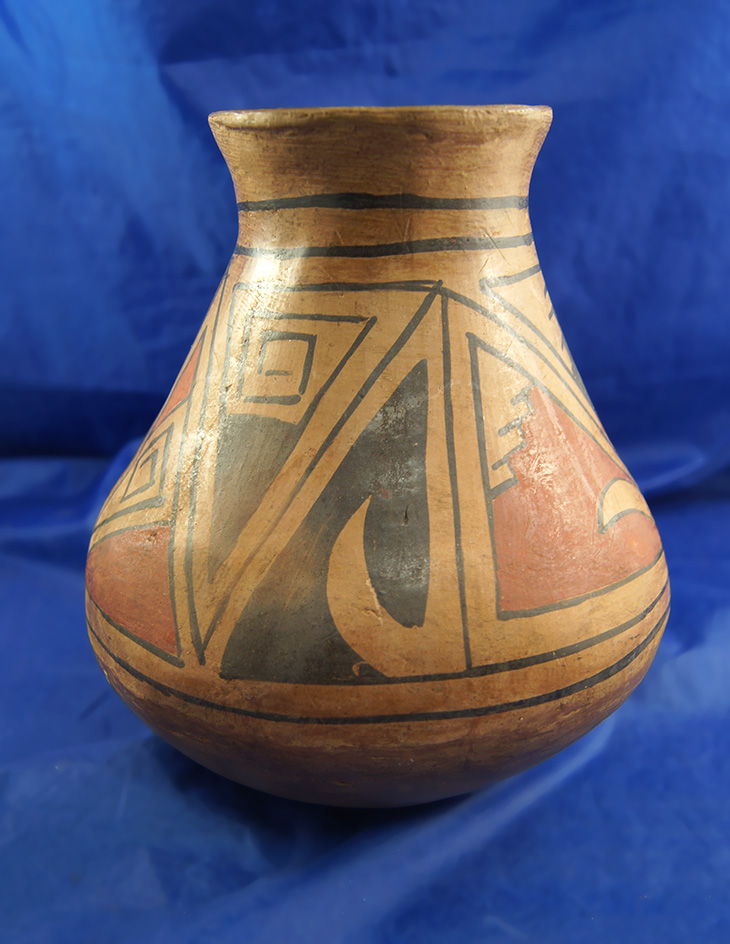 7 1/2" Casas Grande polychrome pottery vessel in very nice condition found in Mexico