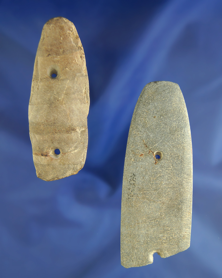 Pair of damaged Ohio Gorgets, largest is 3 3/4". Excellent study pieces!
