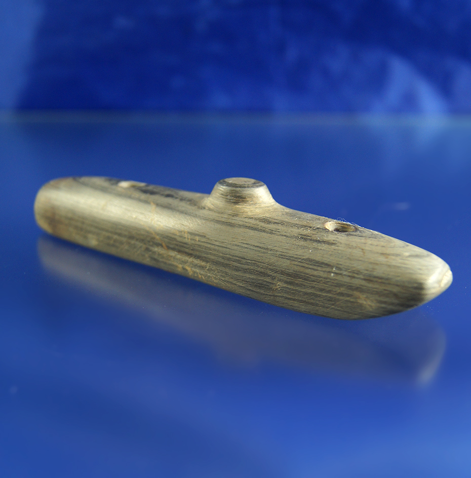 4 1/2" banded slate Spine Back Gorget in excellent condition found in Ashland Co.,  Ohio.