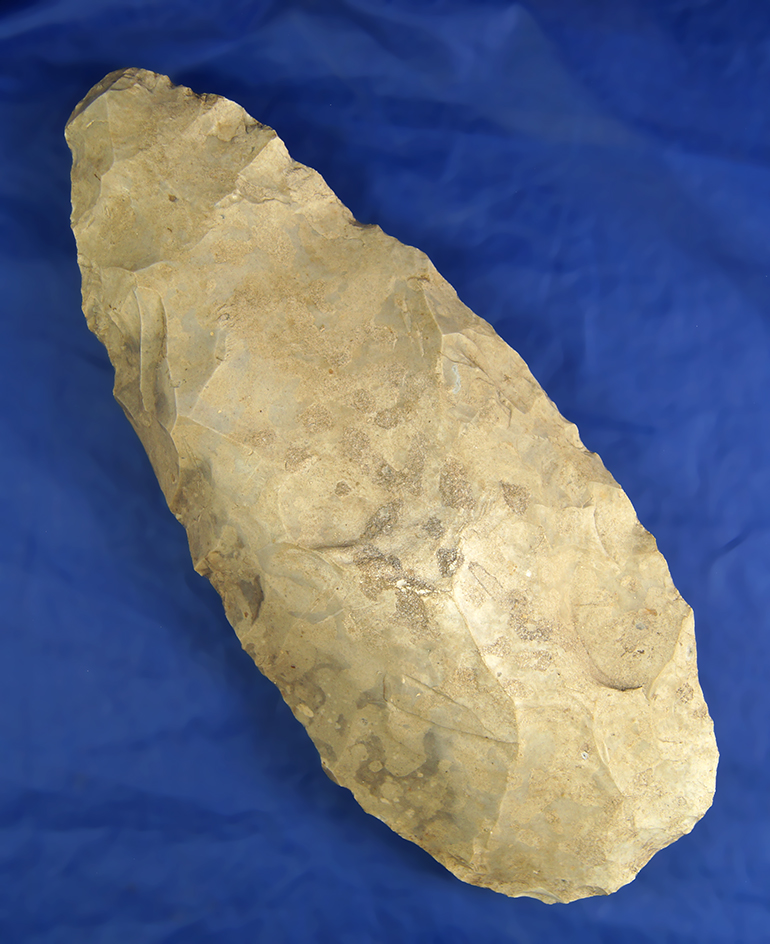 Very large 11 1/16" Flint Spade found in Texas in good condition.