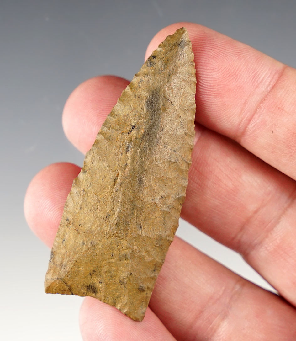 2 7/16" Cody Complex Lanceolate with nicely ground lower edges and base found in Colorado.