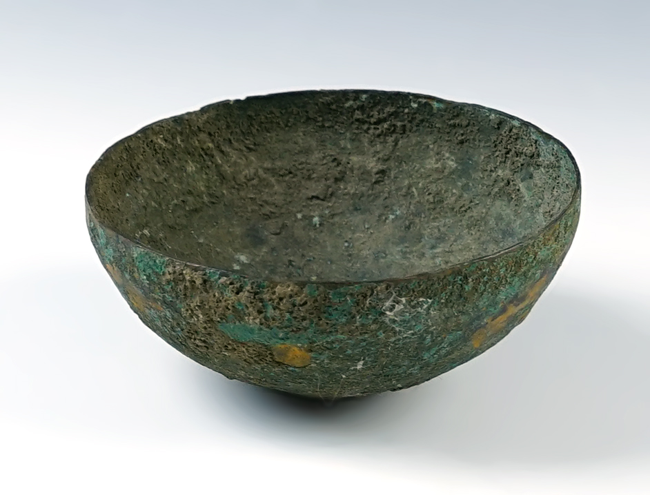 3 7/16" wide x 1 3/8" tall Inca bowl in very nice condition, recovered in Peru.